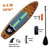 10'6''ft Inflatable Surfboard Wood Grain SUP Paddle Board Double Thick Brushed PVC Paddle Racing view 3