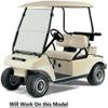 Huskey 4PCS Golf Cart Front/Rear Seat Covers for Club Car DS 2000.5 UP G&E Models Custom Two-Tone Black/Blue Diamond Stitching with Blue Piping, Marine Grade Vinyl Material, Staple on Design view 4