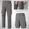 BASSDASH Mens Outdoor Quick Dry Convertible Pants Zip-Off Water Resistant Lightweight Fishing Hiking Cargo Shorts UPF50+ Dark Grey view 4