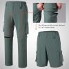 BASSDASH Mens Outdoor Quick Dry Convertible Pants Zip-Off Water Resistant Lightweight Fishing Hiking Cargo Shorts UPF50+ Pond Green view 4