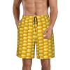 Aovheos Corn Men's Swim Trunks Beach Shorts Quick Dry Beach Swimming Board Shorts with Pockets White, X-Large view 1