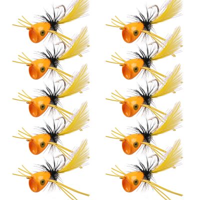 OROOTL Fly Fishing Popper Flies Kit Colorful Fly Fishing Flies Popper Lures Foam Float Popping Bugs Lures Accessories for Trout Panfish Bluegill Bass Sunfish Salmon