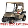 Huskey 4PCS Golf Cart Front/Rear Seat Covers for EZGO RXV 2008-UP G&E Models Custom Two-Tone Black/Red Diamond Stitching with Red Piping, Marine Grade Vinyl Material, Staple on Design view 4