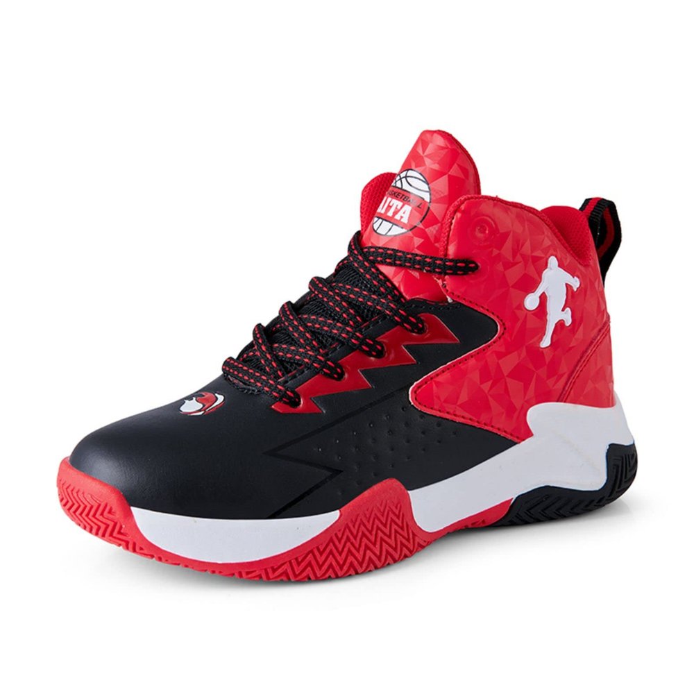Ucilxi New Anti Slip and wear-Resistant Children's Basketball Shoes Black/Red