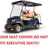 Huskey 4PCS Golf Cart Front/Rear Seat Covers for Club Car Precedent 2004+ G&E Models Custom Two-Tone Black/Blue Diamond Stitching with Blue Piping,Marine Grade Vinyl Material,Staple On Design view 4
