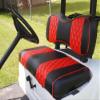 Huskey 4PCS Golf Cart Front/Rear Seat Covers for EZGO Medalist/TXT 94-13 Custom Two-Tone Black/Red Diamond Stitching with Red Piping, Marine Grade Vinyl Material, Staple on Design view 2