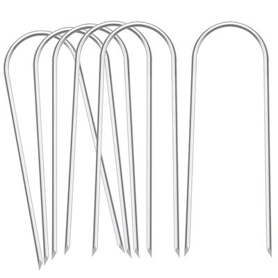 Heavy Duty Trampoline Stakes Anchors High Wind Stakes U- Shaped Sharp Ends Ground Anchor Galvanized Steel 11.8inch Safety Stakes for Soccer, Tents and Garden Decorations