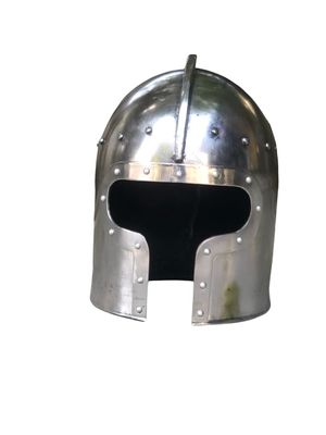 ARTIZANSTORE Medieval Barbute Helmet 18 Gauge Steel Face Barbute Helmet Viking Helmet Warrior Knight Armor Costume (14 gauge)