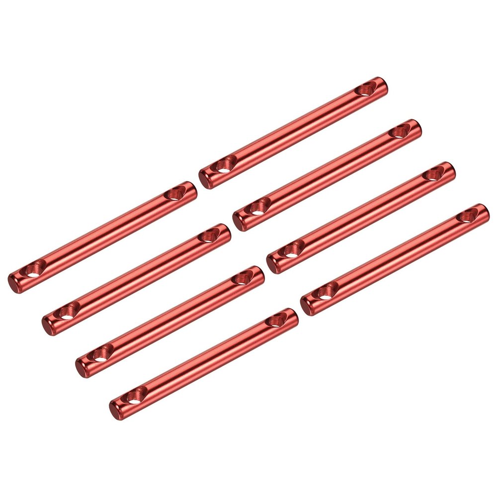 MECCANIXITY Tent Rope Adjusters, 100mm 2 Hole Aluminum Alloy Tensioners Guyline Cord Fasteners for Outdoor Camping Hiking, Red Pack of 8