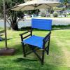 2 pcs Folding Chair Wooden Director Chair Compact Portable Canvas Folding Chair Camping Chair Lightweight Fishing Chair, for Beach Patio Pool Park Picnic Backyard, Populus + Canvas (Color: Blue) view 3