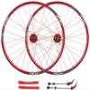 Wheelset 26" MTB Bike Wheel Set,32 Holes Rims Double Wall Quick Release Disc Brake Compatible 7-8-9-10 Speed Bearing Hub Road Wheel (Color : Red, Size : 26inch) view 1