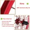 Wheelset 26" MTB Bike Wheel Set,32 Holes Rims Double Wall Quick Release Disc Brake Compatible 7-8-9-10 Speed Bearing Hub Road Wheel (Color : Red, Size : 26inch) view 3