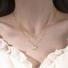 925 Sterling Silver Color O-Chain Double Layer Exquisite Butterfly Pendant Choker Necklace Wedding Gift for Women Fine Jewelry view 1