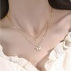 925 Sterling Silver Color O-Chain Double Layer Exquisite Butterfly Pendant Choker Necklace Wedding Gift for Women Fine Jewelry view 2