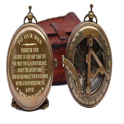 WORLDMART to My Son Camping Compass Engraving with Gift Compass -Mom to Son -Dad to Son Gift- for Loved Ones Gift on Any Occasion ((to Our Son))