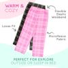 Mad Dog Girl's Pajama Pants - 2/3 Pack, Soft Micro Fleece Fashion Sleepwear Lounge. Sizes: 6-16, 2 Pack, 10-12, Black Plaid/Pink Plaid view 2