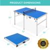 Best Choice Products 6x3ft Portable Ping Pong Table, Mid-Size Folding Indoor Outdoor Table Tennis w/ 2 Paddles, 4 Balls Included, Carrying Bag - Blue view 2