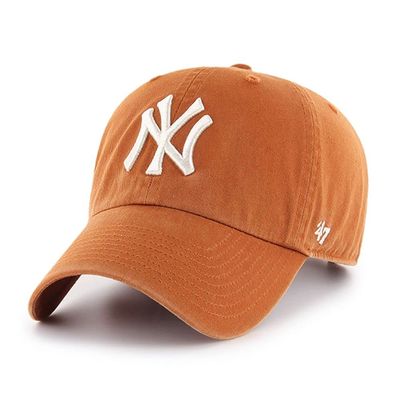 47 New York Yankees Clean Up Dad Hat Baseball Cap - Burnt Orange/White