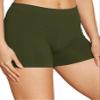 Made by Emma Daily Basic Seamless Lightweight Ribbed Biker Shorts White/Darkolive 1XL/2XL view 3