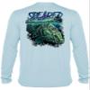 Spearfishing UV Sun Shirt: UPF 50+ Men's Long Sleeve Mens Rash Guard for Scuba Diving, Fishing: Zombie Grouper: Lt. Blue - L view 1