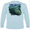 Spearfishing UV Sun Shirt: UPF 50+ Men's Long Sleeve Mens Rash Guard for Scuba Diving, Fishing: Zombie Grouper: Lt. Blue - L view 3