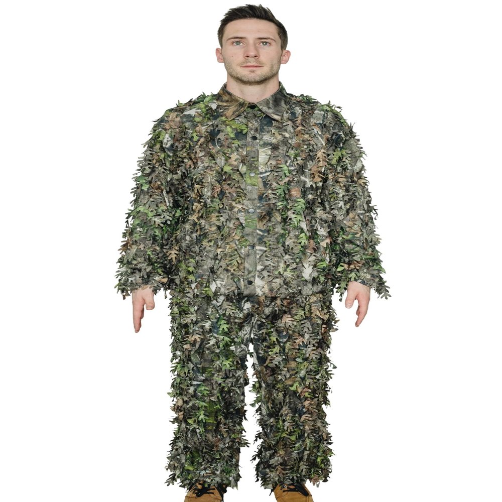 QuikCamo Mossy Oak Obsession 3D Leafy Camo Ghillie Suit - Breathable Quiet Mesh, Snaps and Zippered Pockets for Turkey Hunting 2XL-3XL (5'11" to 6'11")