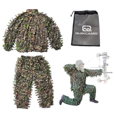 QuikCamo Mossy Oak Obsession 3D Leafy Camo Ghillie Suit - Breathable Quiet Mesh, Snaps and Zippered Pockets for Turkey Hunting S-M (5'4" to 5'11")