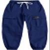 Girl Pants,Multi Pockets Elastic Waist Pull On Cargo Jogger with Drawstring,Navy,7-8 Years Toddler = Tag 140 view 3