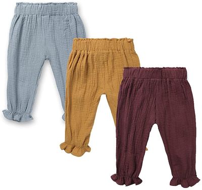 EISHOW Toddler Baby Boy Girl Summer Long Pants Bloomers Cute Kids Casual Solid Cartoon Print Elastic Harem Pants Soft Trousers