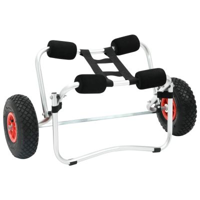 Tidyard Kayak Cart, Aluminum Folding Canoe Dolly with Inflatable Wheels for Sand and Gravel, Lightweight Portable Kayak Carrier with Foam Bumpers, Max Load 154.3lb