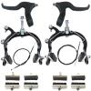 Bike Brake Caliper Set MX Side Pull Brakes 69-96mm Long Reach Rear & Front C Caliper Brake Include Brake levers Brake Wires Brake Calipers and 8 Pieces Brake Rubber Pads for Most TMX MTB Road Bicycles view 1