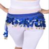 ZLTdream Lady's Belly Dance Film Gong Skirt Hip Scarf Belt Chiffon with Gold Coins Dark Blue view 3