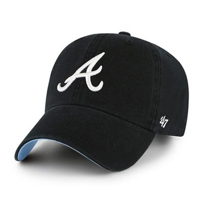 47 Atlanta Braves Ballpark Clean Up Dad Hat Baseball Cap (Black/White/Blue)