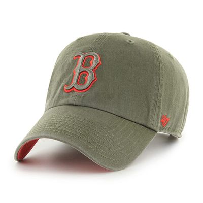 '47 Boston Red Sox Ballpark Clean Up Dad Hat Baseball Cap (Sandalwood/Thunder)