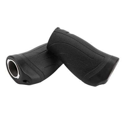 01 02 015 Comfy to Grip Plastic Mountain Bike Grips, Short Long Bike Handlebar Grips, Non-Slip Lock on Grips Mountain Bike for Folding Bike and Mountain Bike(Black, Short Pair)