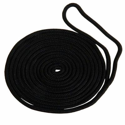 1/2" x 25' Black Double Braid Dock Line Buccaneer Rope 30-64425