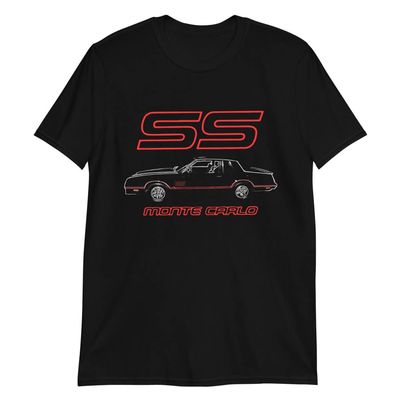 1988 Chevy Monte Carlo SS Classic Car Short-Sleeve Unisex T-Shirt Black