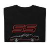 1988 Chevy Monte Carlo SS Classic Car Short-Sleeve Unisex T-Shirt Black view 3