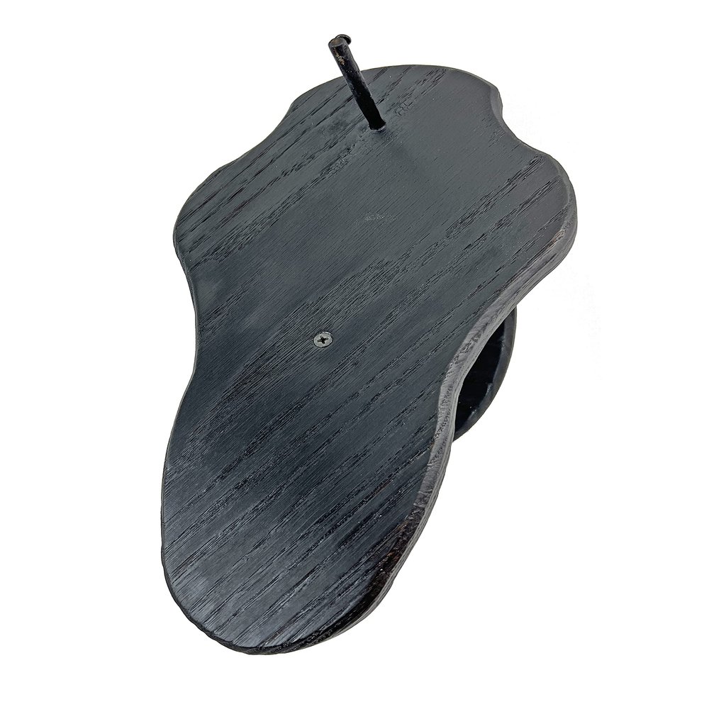 Yakisugi Treatment Jet Black Oak Custom European Skull Mount Wall or Table Display - No Drilling Required