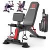 Adjustable Weight Bench,Utility Workout Bench Foldable Incline Decline Benches for Home Gym Full Body Workout,Load 600LBS view 1