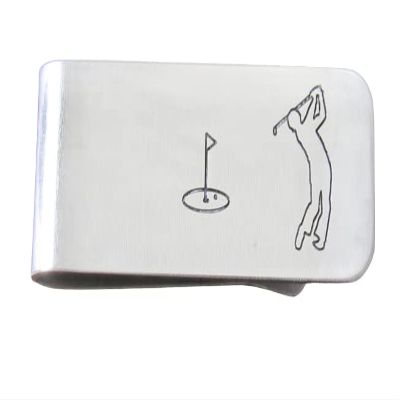 Golf Money Clip, Various Metals, Customize with Wording on Bothsides