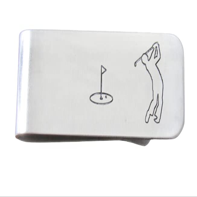 Golf Money Clip, Various Metals, Customize with Wording on Bothsides