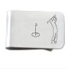 Golf Money Clip, Various Metals, Customize with Wording on Bothsides view 1