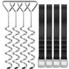 Trampoline Stakes Heavy Duty Anchors High Wind Stakes,15.84" Galvanized Steel Corkscrew Anchors Kit for Trampoline,Field-deployments, Hunting Camp, Canvass Tents(Set of 4) view 1