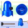 Zaijmlwwn 1.5Diameter Trampoline Enclosure Pole Caps with Screw Thumb for Trampoline Net Hook, 8 Pieces Safety Pole Caps (Blue 6pcs) view 3