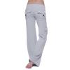 Bootcut Yoga Pants Women's Stretch Workout Relax Fit Super Soft Cargo Yoga Pants Wide Leg Palazzo Pants with Pockets Gray view 2