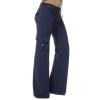 Bootcut Yoga Pants Women's Stretch Workout Relax Fit Super Soft Cargo Yoga Pants Wide Leg Palazzo Pants with Pockets Navy view 2