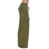 Bootcut Yoga Pants Women's Stretch Workout Relax Fit Super Soft Cargo Yoga Pants Wide Leg Palazzo Pants with Pockets Green view 2