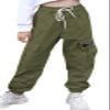 AOWKULAE Women Cargo Pants, Tapered Joggers Drawstring Elastic Waist Loose Pants with Pockets for Women, Army Green, Size US Large view 1