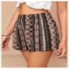 Floerns Women's Summer Tribal Print Elastic Waist Beach Shorts Black Tribal M view 3